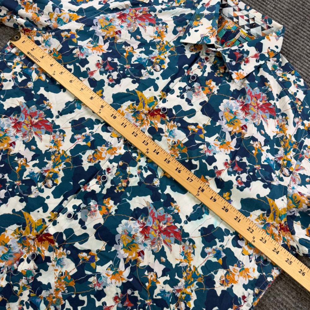 Robert Graham Classic Fit Floral Camo Button Down Shirt Mens XL Knowledge Wisdom - Picture 10 of 13